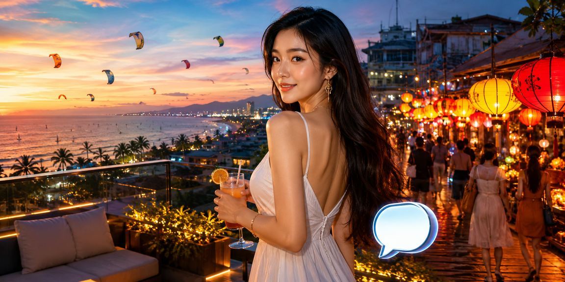 Người dùng trải nghiệm ứng dụng casino tại chợ đêm Mũi Né