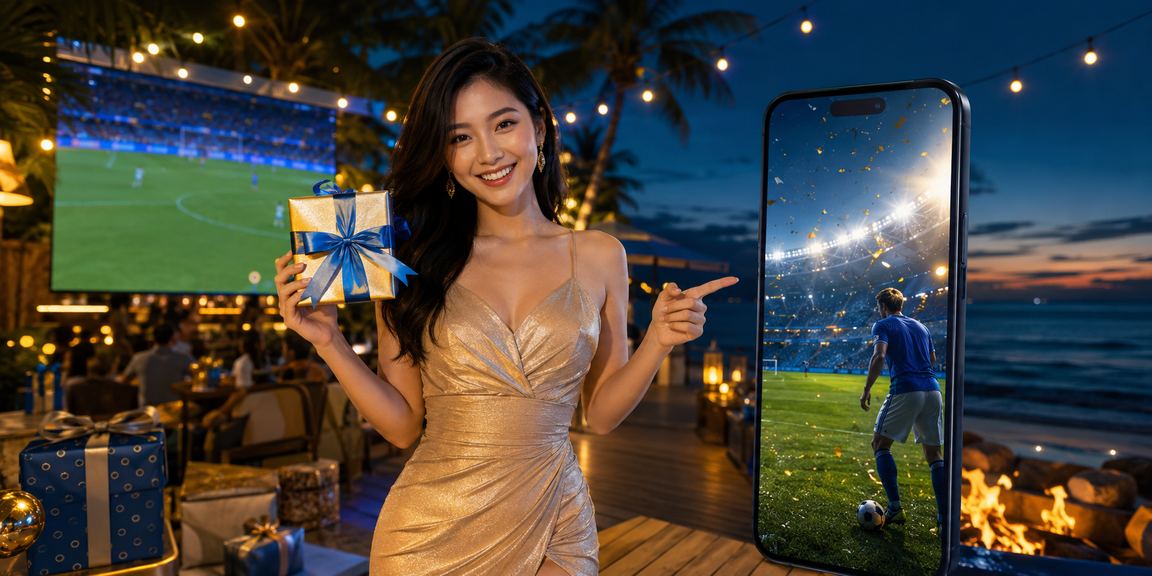 Người dùng theo dõi kèo bóng đá trên bãi biển Phú Quốc